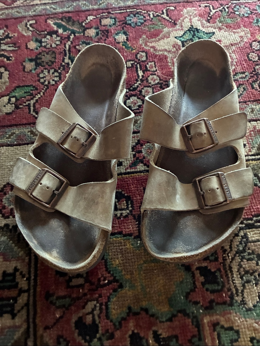 Birkenstock Taupe Brown Double-Buckle Slide Sandals - Women